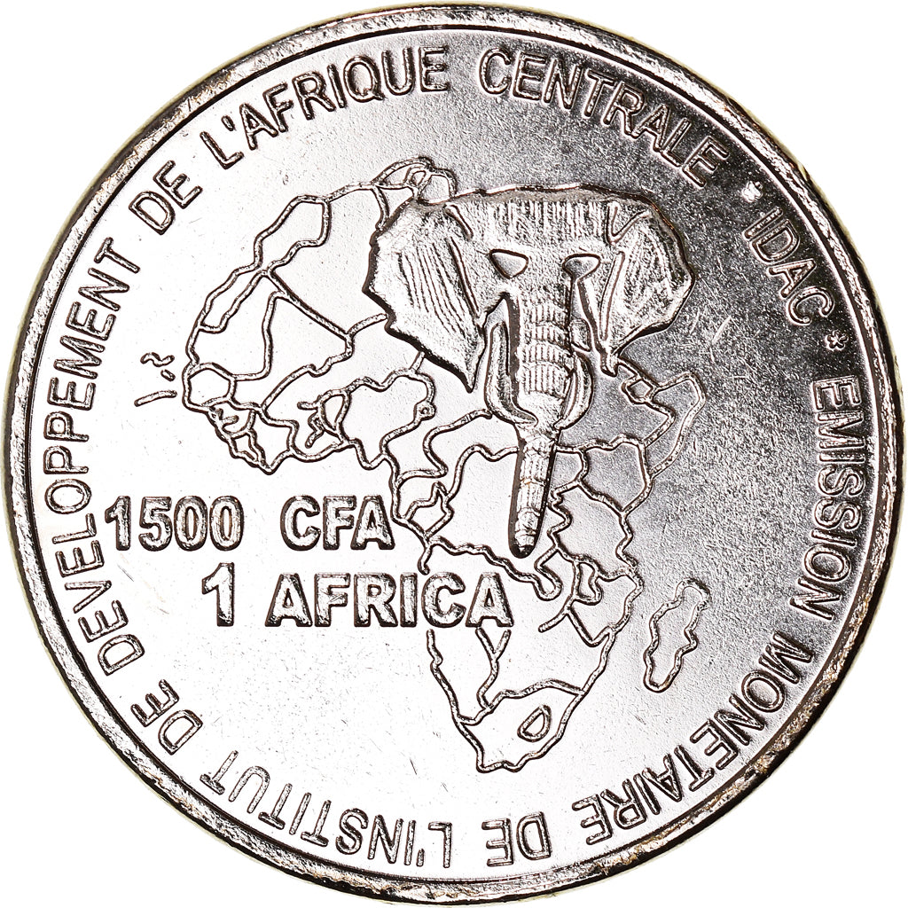 Moneda, Camerún, 1500 CFA Francs-1 Africa, 2006, Paris, Coupe du monde de