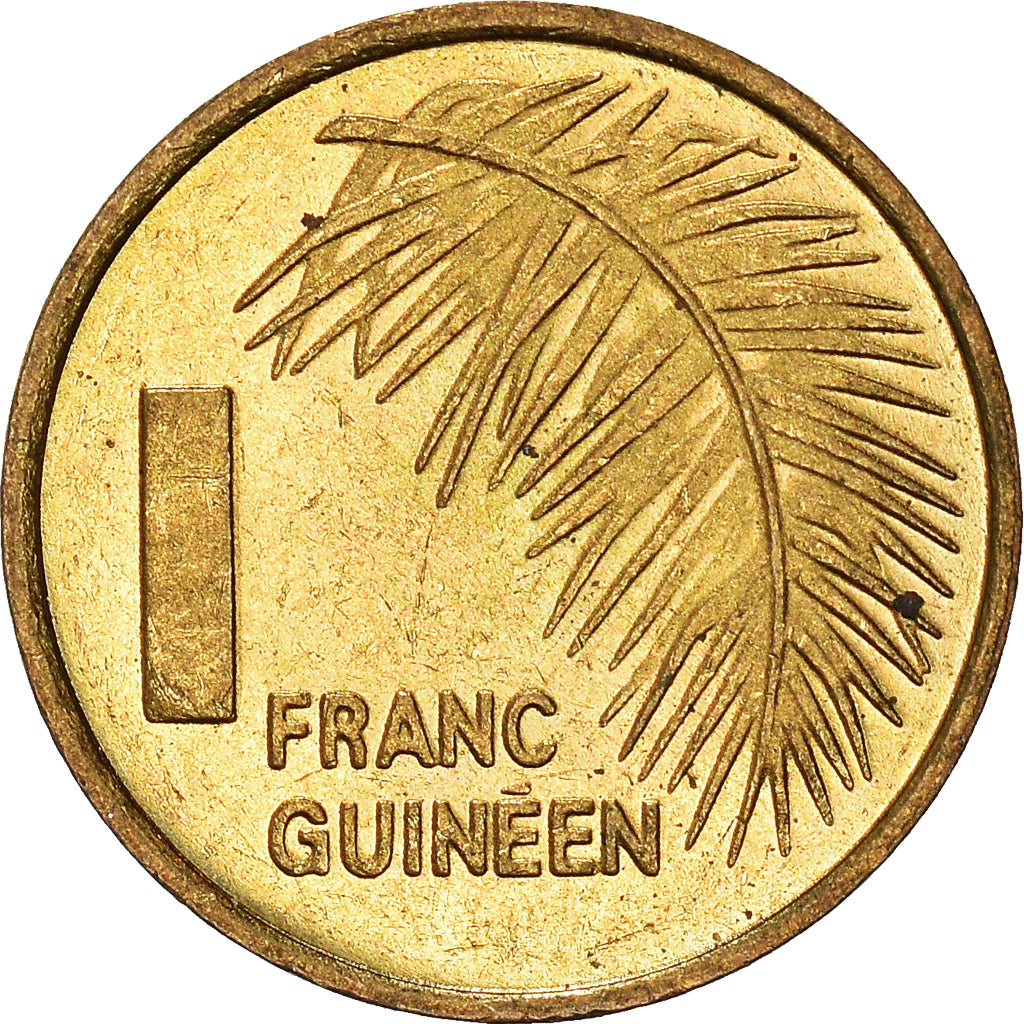 Moneda, Guinea, Franc, 1985, EBC, Latón recubierto de acero, KM:56