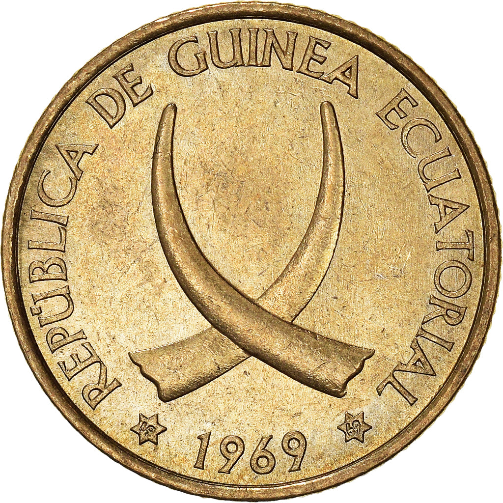 Coin, Equatorial Guinea, Peseta, 1969, AU(55-58), Aluminum-Bronze, KM:1