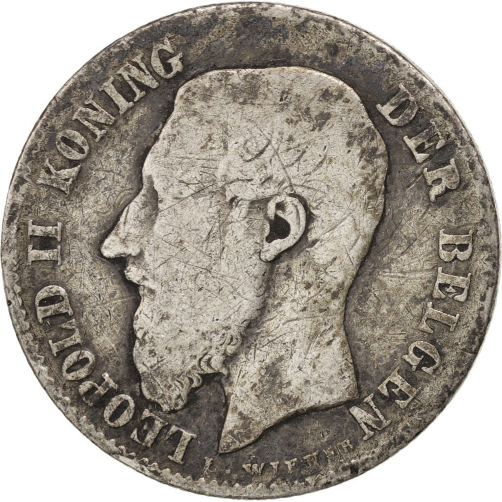 Belgio, Leopold II, 50 Centimes, 1898, MB, Argento, KM:27