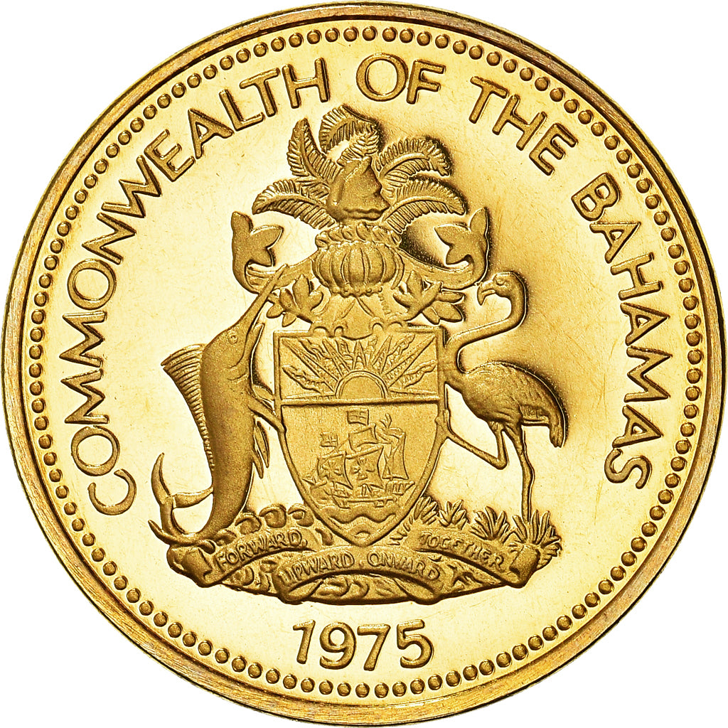 Coin, Bahamas, Elizabeth II, Cent, 1975, Franklin Mint, U.S.A., BE, MS(64)