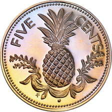 Moneta, Bahamy, Elizabeth II, 5 Cents, 1975, Franklin Mint, U.S.A., BE, MS(64)
