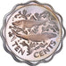 Moeda, Baamas, Elizabeth II, 10 Cents, 1975, Franklin Mint, U.S.A., BE, MS(64)