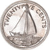 Moneta, Bahamas, Elizabeth II, 25 Cents, 1975, Franklin Mint, U.S.A., BE, SPL+