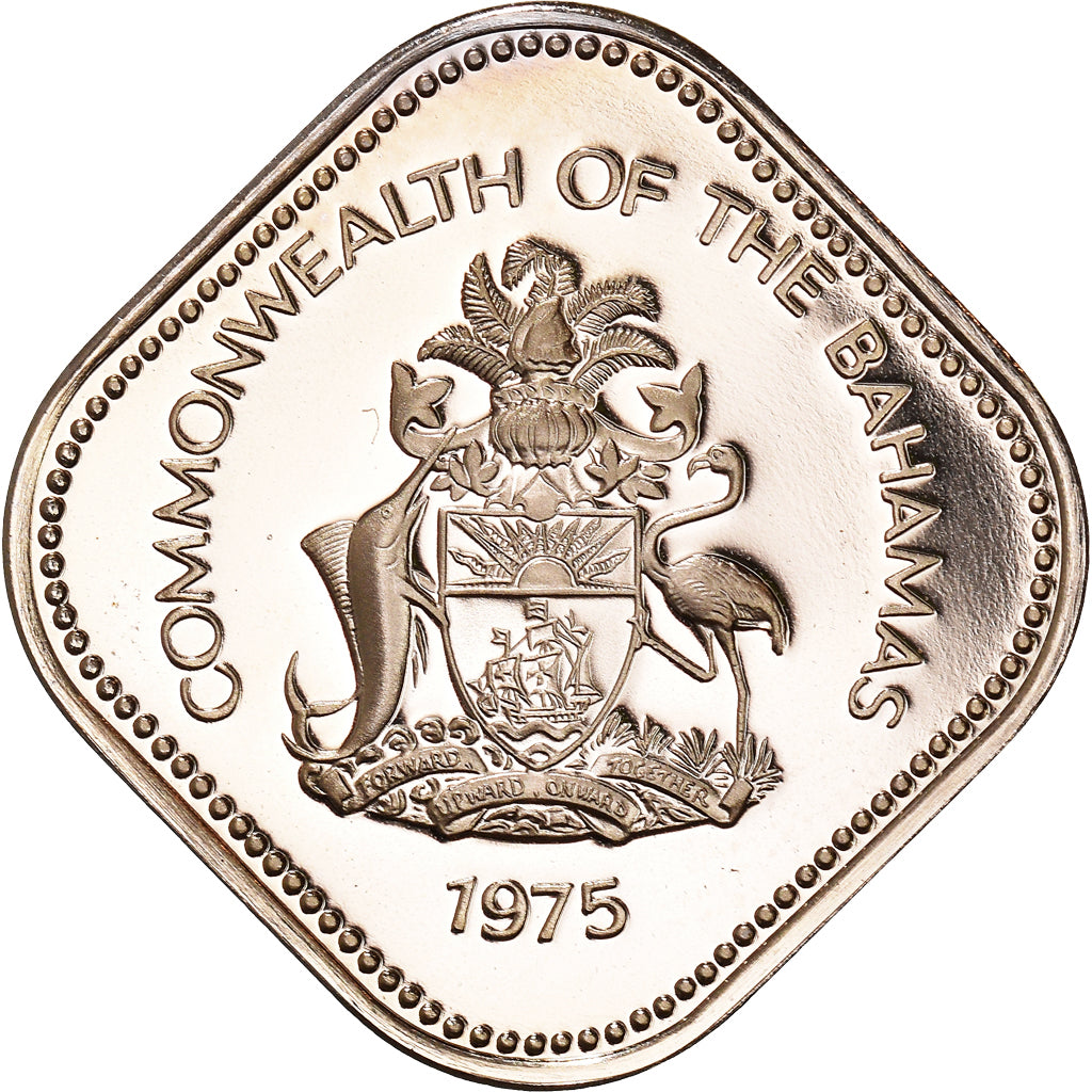 Coin, Bahamas, Elizabeth II, 15 Cents, 1975, Franklin Mint, U.S.A., BE