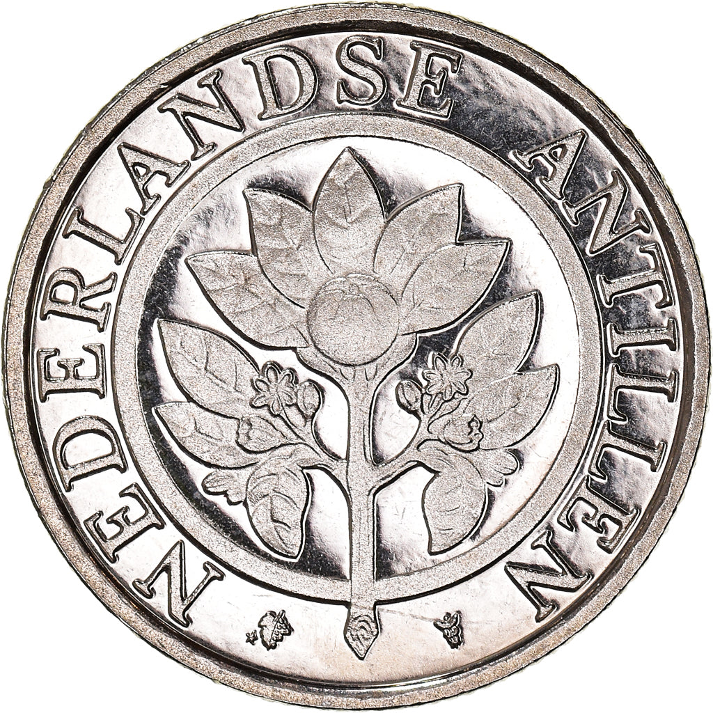 Coin, Netherlands Antilles, Beatrix, 10 Cents, 2002, MS(64), Nickel Bonded