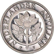 Coin, Netherlands Antilles, Beatrix, 25 Cents, 2002, MS(64), Nickel Bonded
