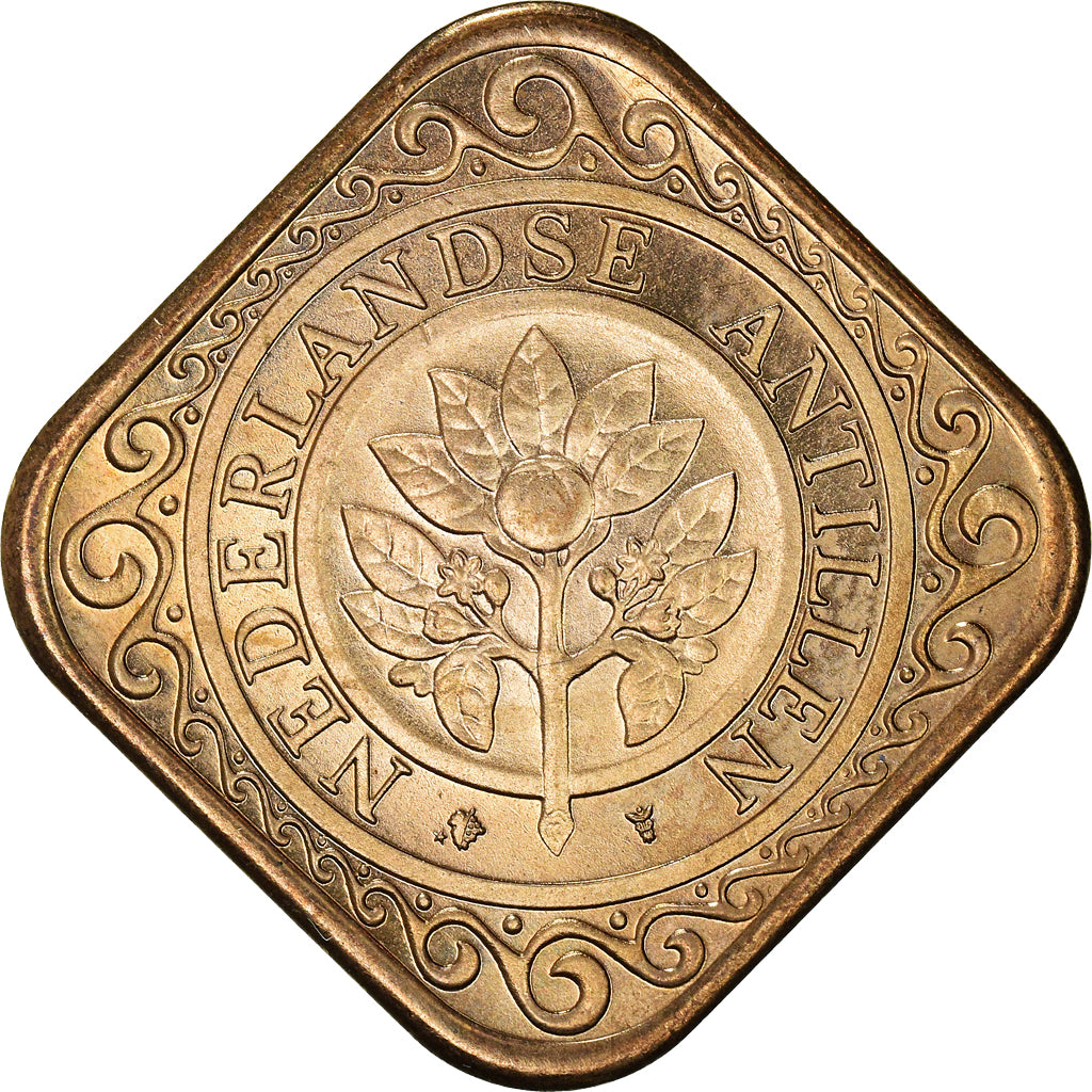 Moneta, Antille olandesi, Beatrix, 50 Cents, 2002, SPL+, Acciaio dorato, KM:36