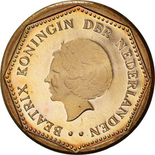 Coin, Netherlands Antilles, Beatrix, 5 Gulden, 2002, MS(64), Aureate Bonded