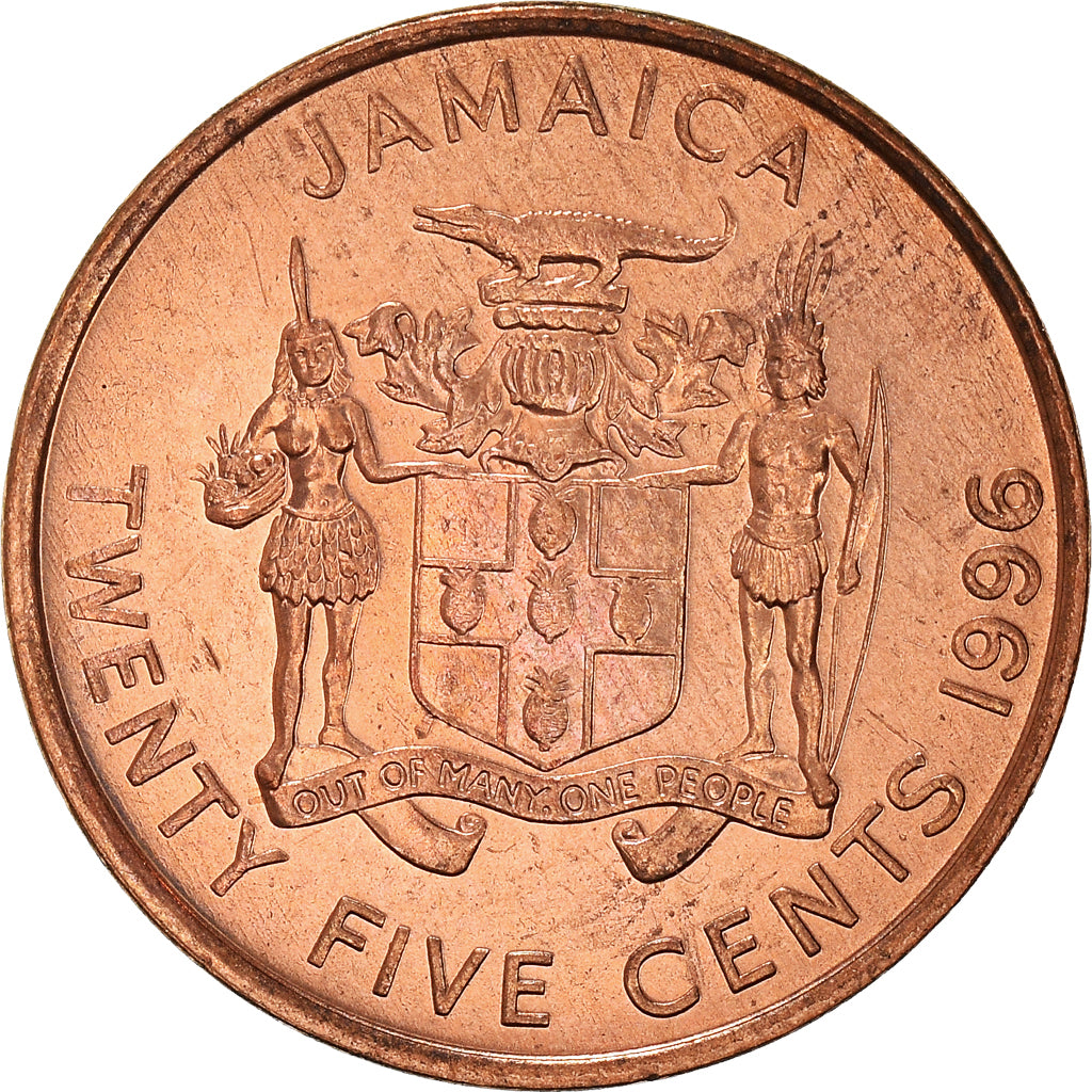 Coin, Jamaica, Elizabeth II, 25 Cents, 1996, British Royal Mint, AU(50-53)