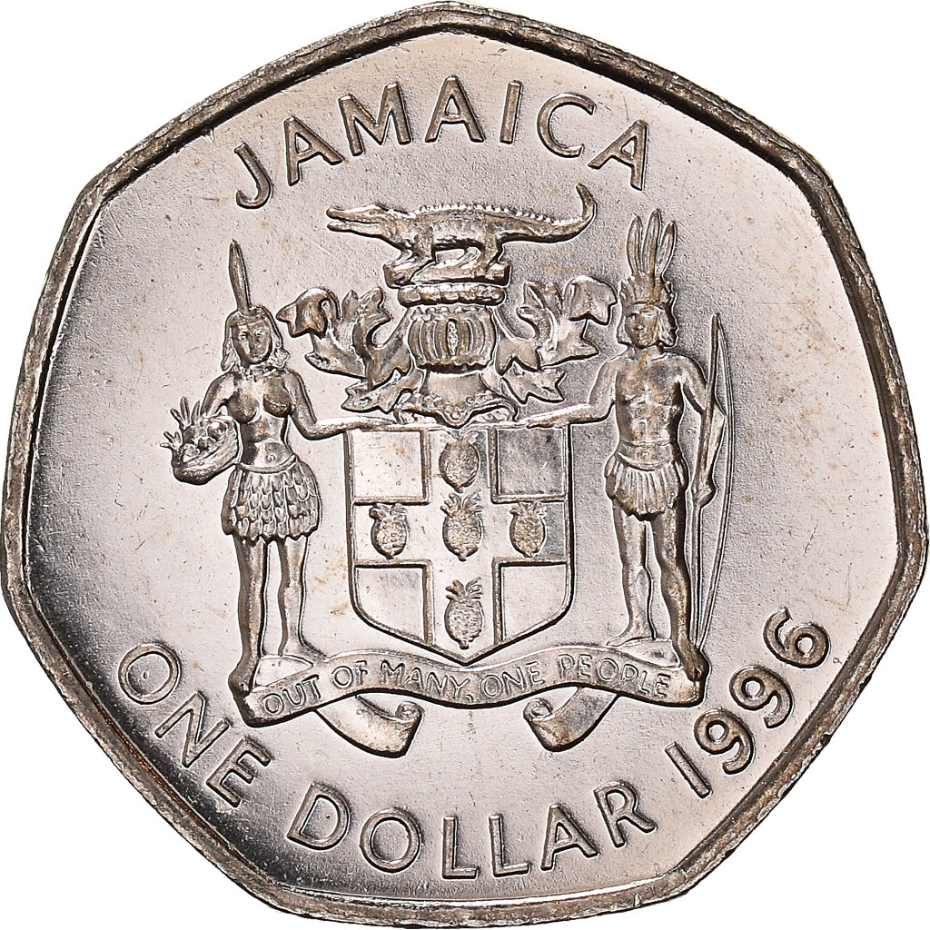 Coin, Jamaica, Elizabeth II, Dollar, 1996, British Royal Mint, MS(60-62), Nickel