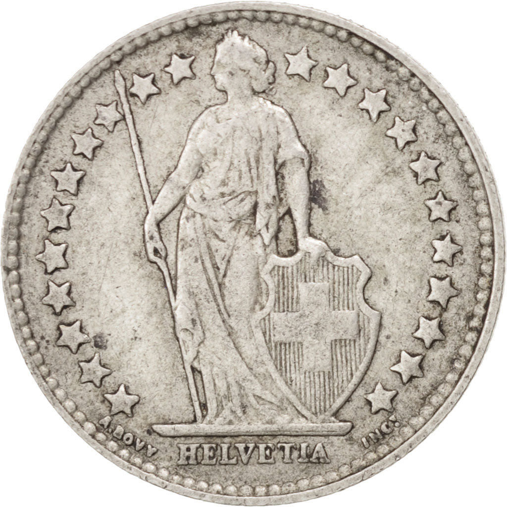 SWITZERLAND, 1/2 Franc, 1910, Bern, KM #23, AU(50-53), Silver, 18.2, 2.50