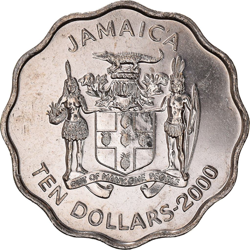 Coin, Jamaica, Elizabeth II, 10 Dollars, 2000, British Royal Mint, AU(50-53)