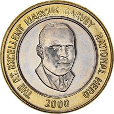 Moneta, Giamaica, Elizabeth II, 20 Dollars, 2000, SPL-, Bi-metallico, KM:182