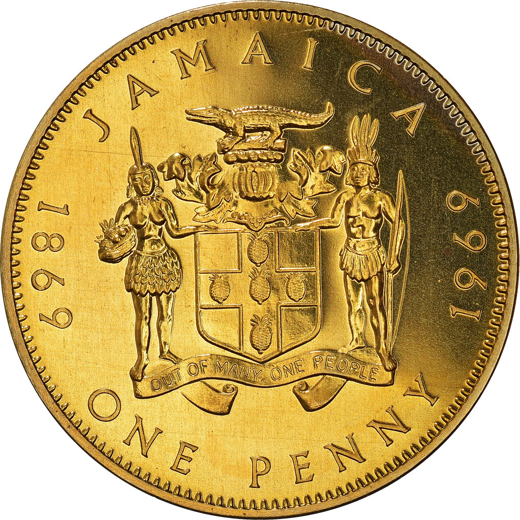 Münze, Jamaica, Elizabeth II, Penny, 1969, UNZ+, Copper-Nickel-Zinc, KM:42