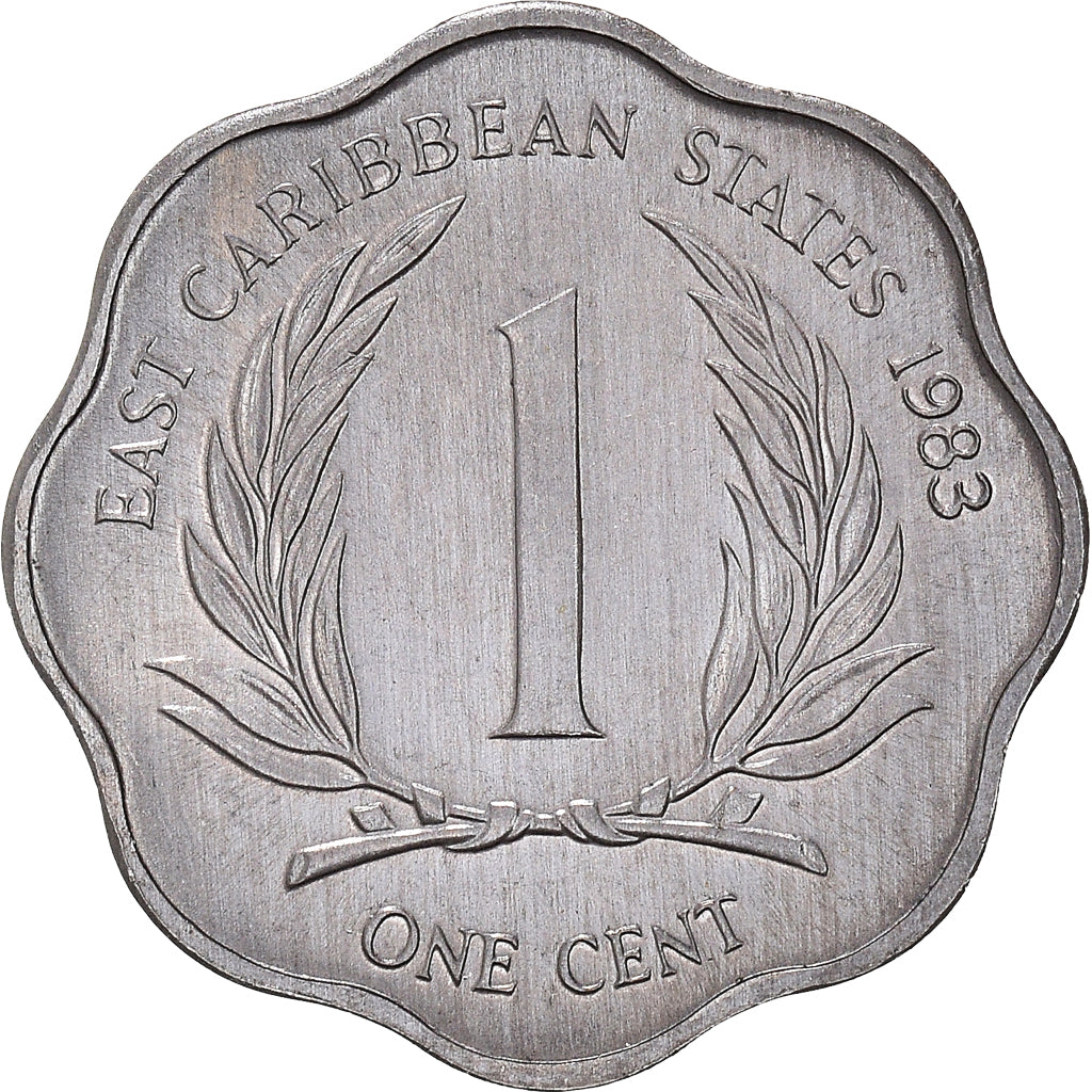 Coin, East Caribbean States, Elizabeth II, Cent, 1983, MS(64), Aluminum, KM:10