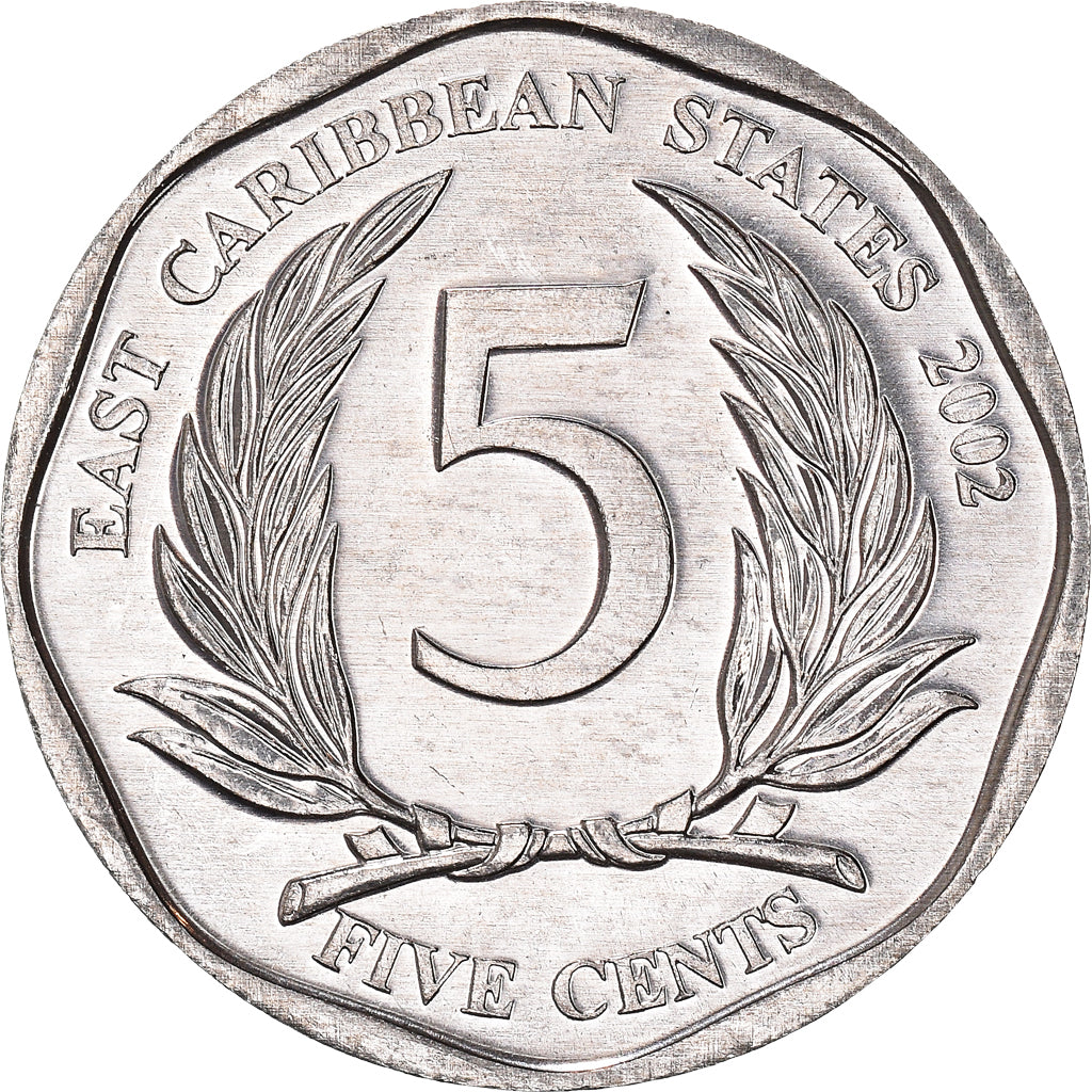 Coin, East Caribbean States, Elizabeth II, 5 Cents, 2002, British Royal Mint