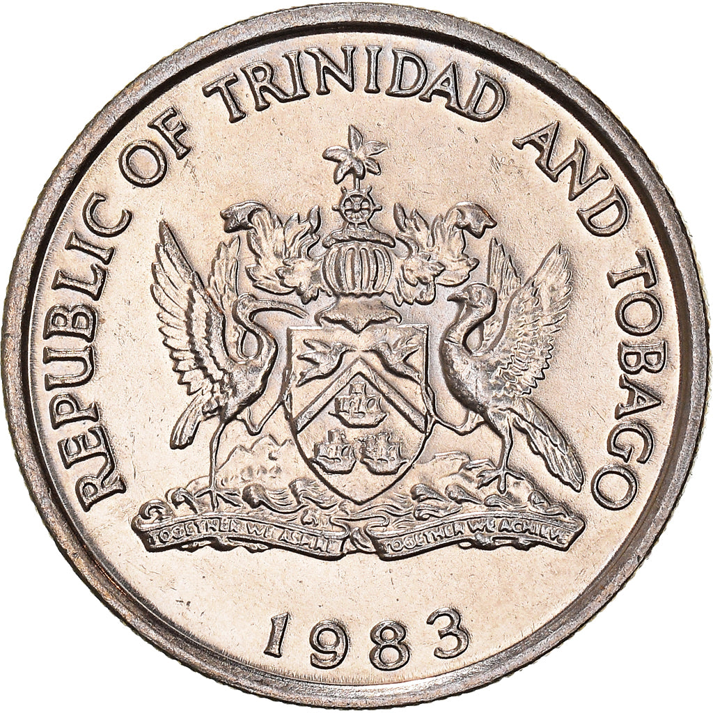Moeda, TRINDADE E TOBAGO, 25 Cents, 1983, MS(60-62), Cobre-níquel, KM:32
