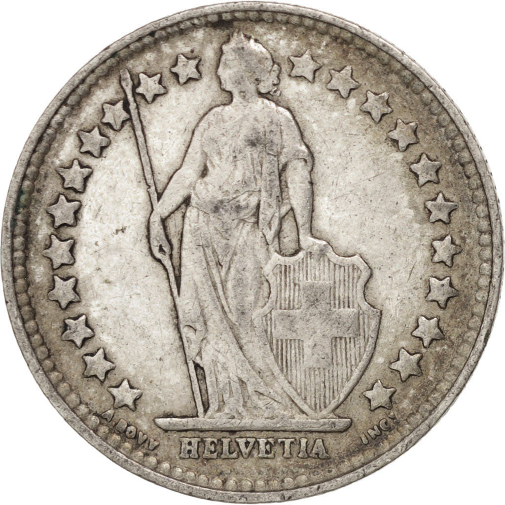 Coin, Switzerland, 1/2 Franc, 1920, Bern, AU(50-53), Silver, KM:23