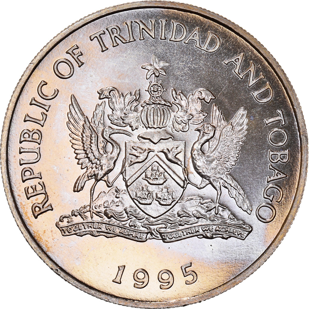 Coin, TRINIDAD & TOBAGO, Dollar, 1995, MS(60-62), Copper-nickel, KM:61