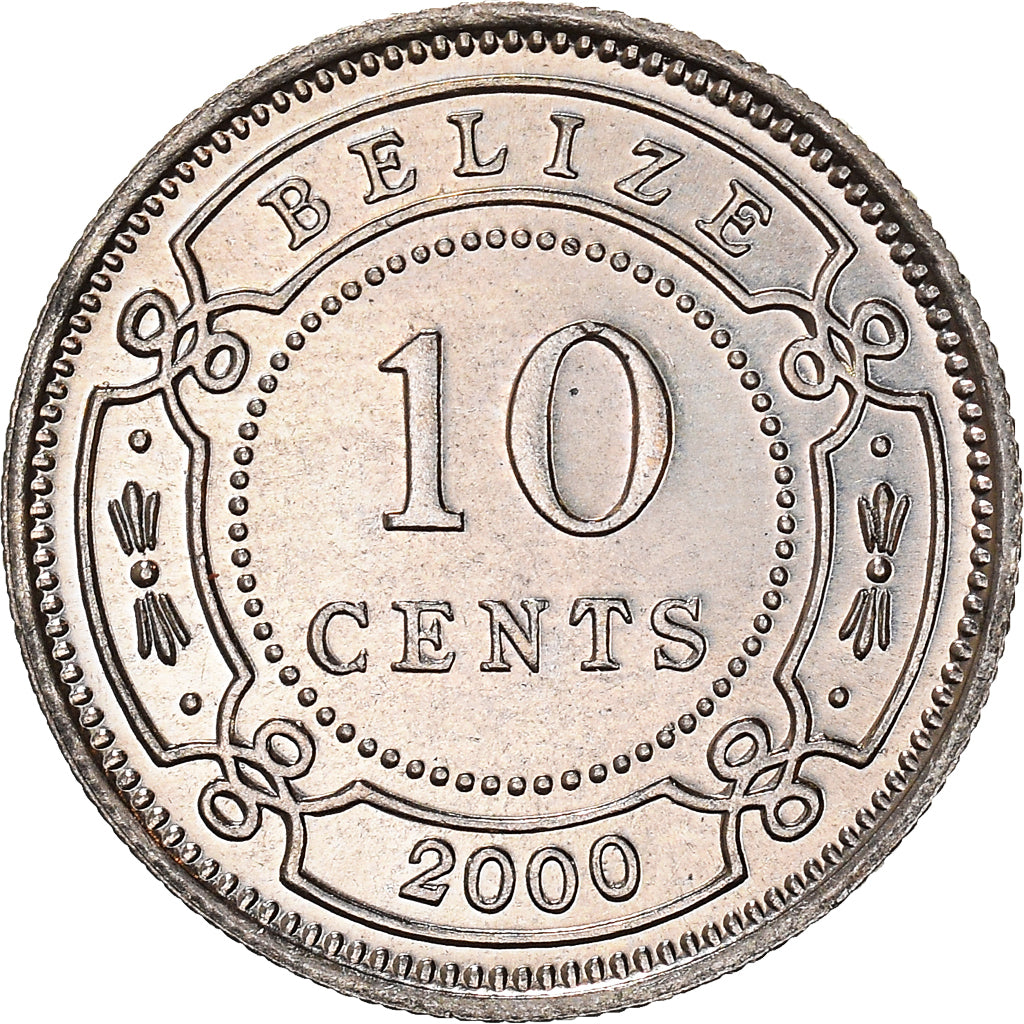 Moneta, Belize, 10 Cents, 2000, SPL, Rame-nichel, KM:35