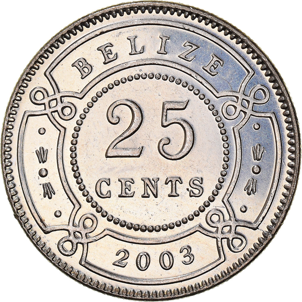 Coin, Belize, 25 Cents, 2003, Franklin Mint, AU(55-58), Copper-nickel, KM:36