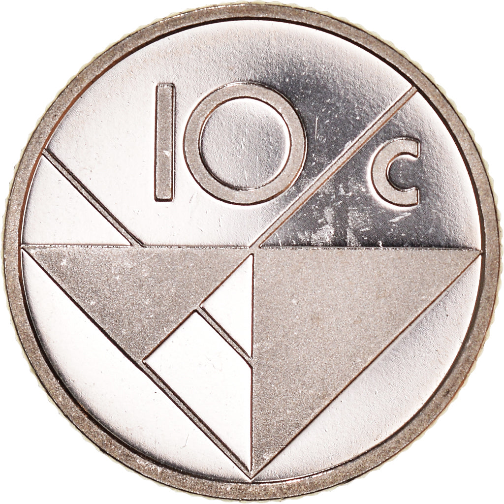 Münze, Aruba, Beatrix, 10 Cents, 2002, Utrecht, VZ, Nickel Bonded Steel, KM:2