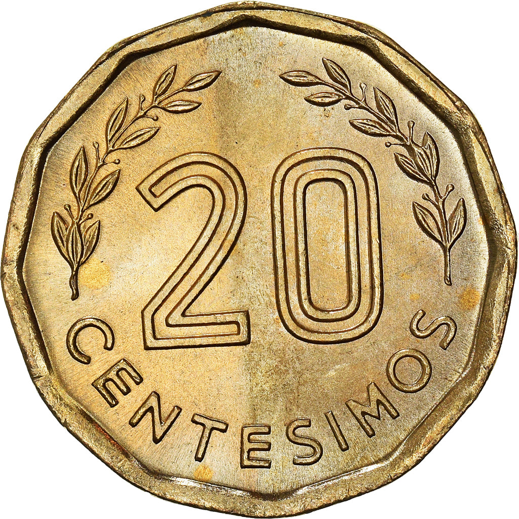 Coin, Uruguay, 20 Centesimos, 1981, Santiago, MS(64), Aluminum-Bronze, KM:67