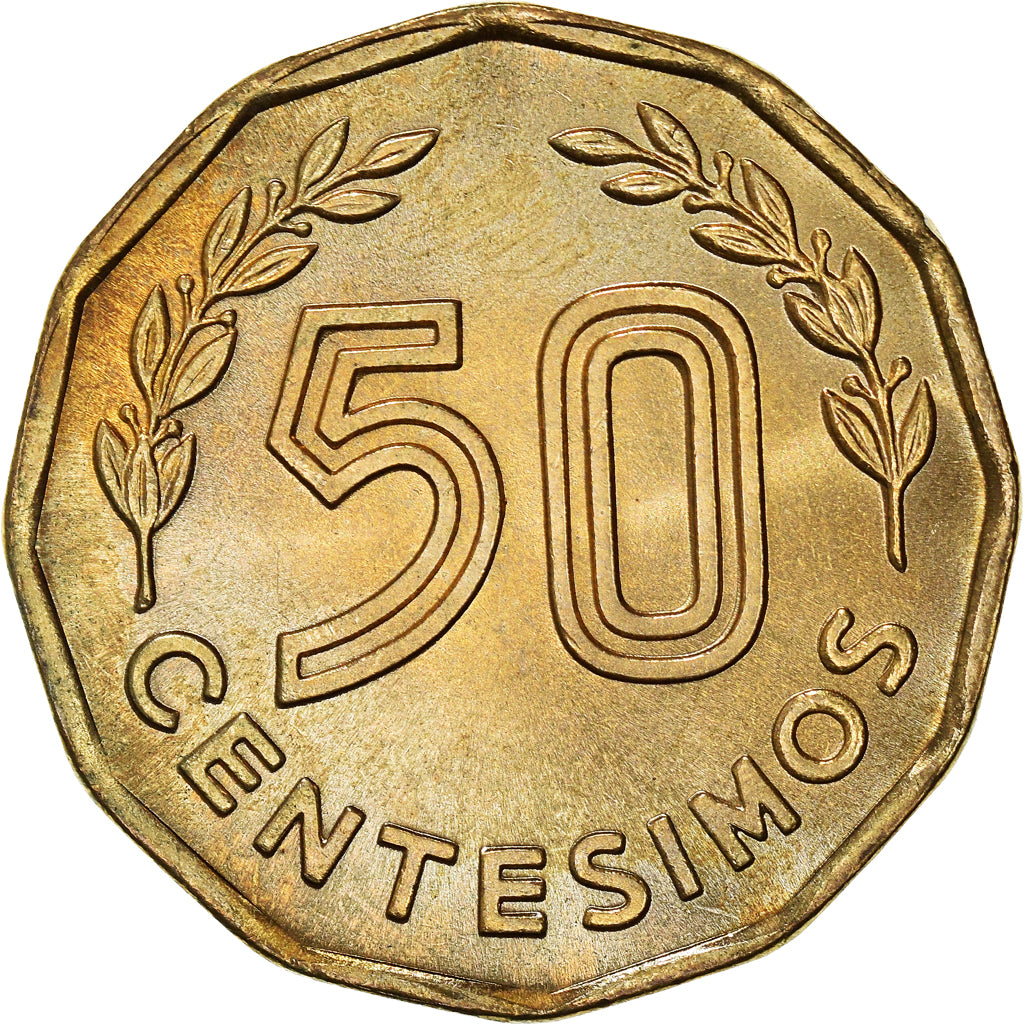 Coin, Uruguay, 50 Centesimos, 1981, Santiago, MS(64), Aluminum-Bronze, KM:68