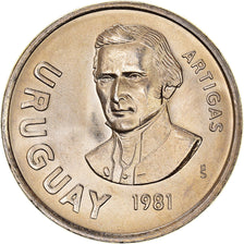 Moneda, Uruguay, 10 Nuevos Pesos, 1981, Santiago, SC+, Cobre - níquel, KM:79