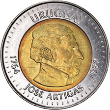 Moneda, Uruguay, 10 Pesos Uruguayos, 2000, MBC+, Bimetálico, KM:121