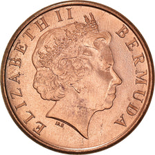 Coin, Bermuda, Elizabeth II, Cent, 2000, AU(50-53), Copper Plated Zinc, KM:107