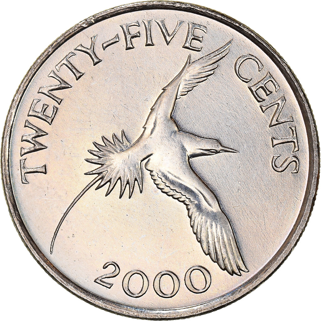 Coin, Bermuda, Elizabeth II, 25 Cents, 2000, AU(50-53), Copper-nickel, KM:110