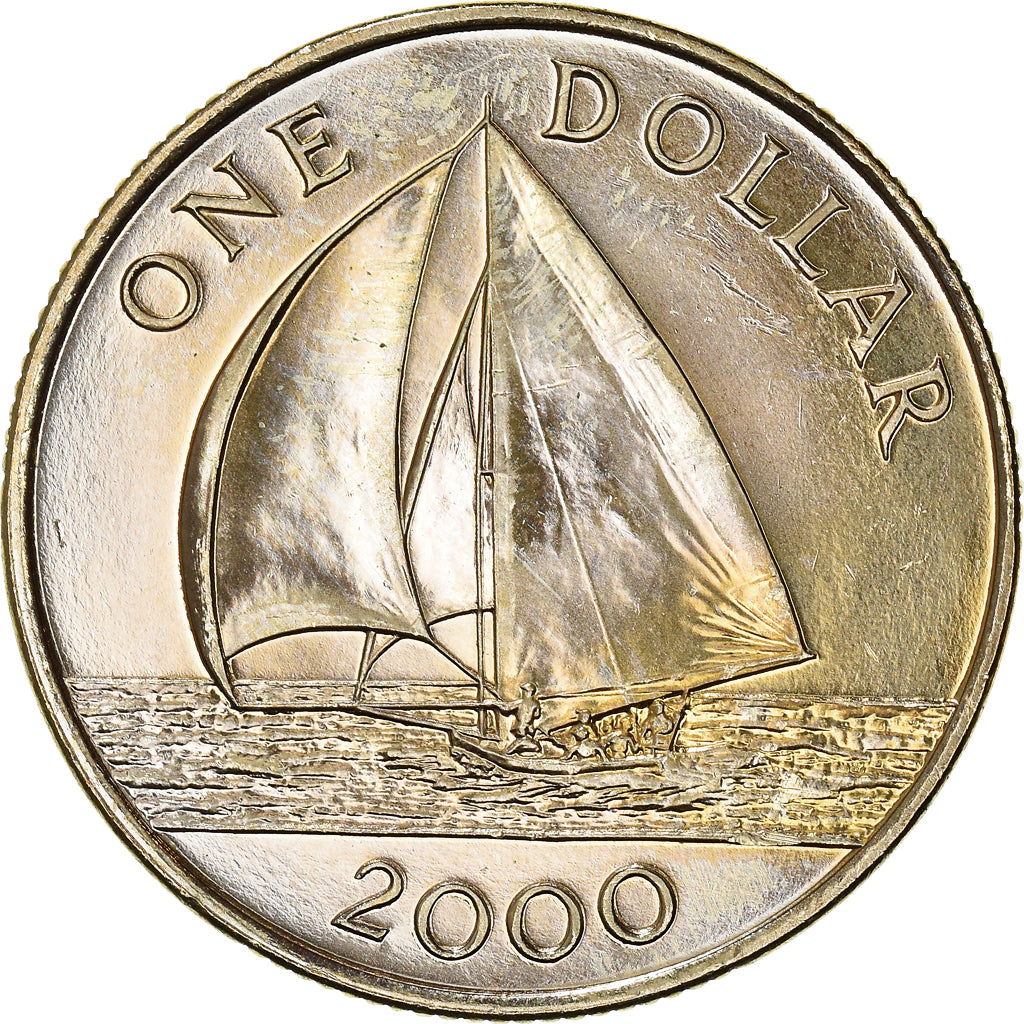 Moneta, Bermuda, Elizabeth II, Dollar, 2000, BB+, Nichel-ottone, KM:111