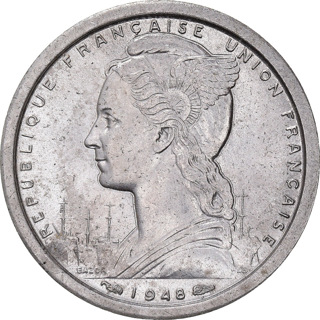 Moneta, SAINT PIERRE & MIQUELON, Franc, 1948, Paris, BB+, Alluminio, KM:1