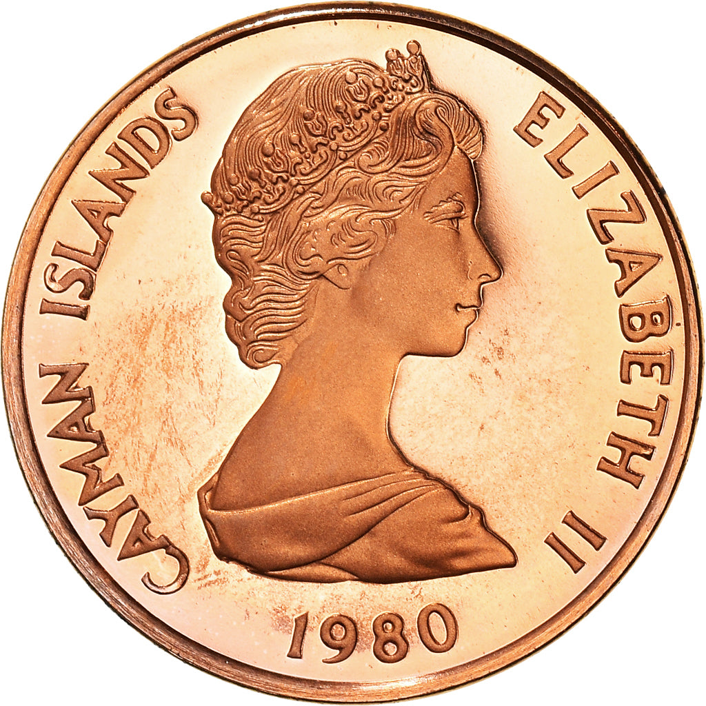 Coin, Cayman Islands, Elizabeth II, Cent, 1980, Franklin Mint, Proof, MS(65-70)