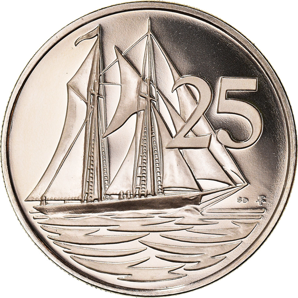 Coin, Cayman Islands, Elizabeth II, 25 Cents, 1980, British Royal Mint, Proof