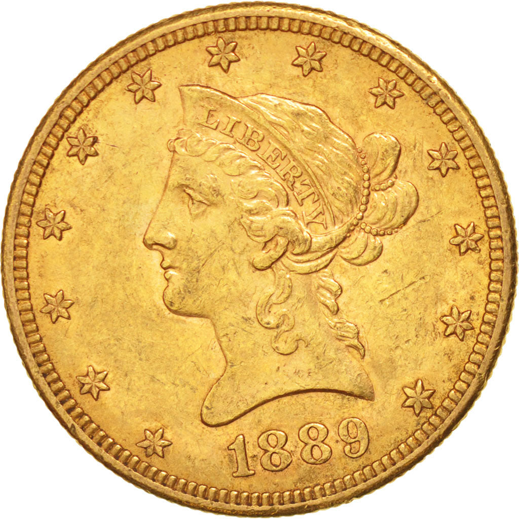 États-Unis, 10 Dollars Coronet Head, 1889 S, San Francisco, KM 102