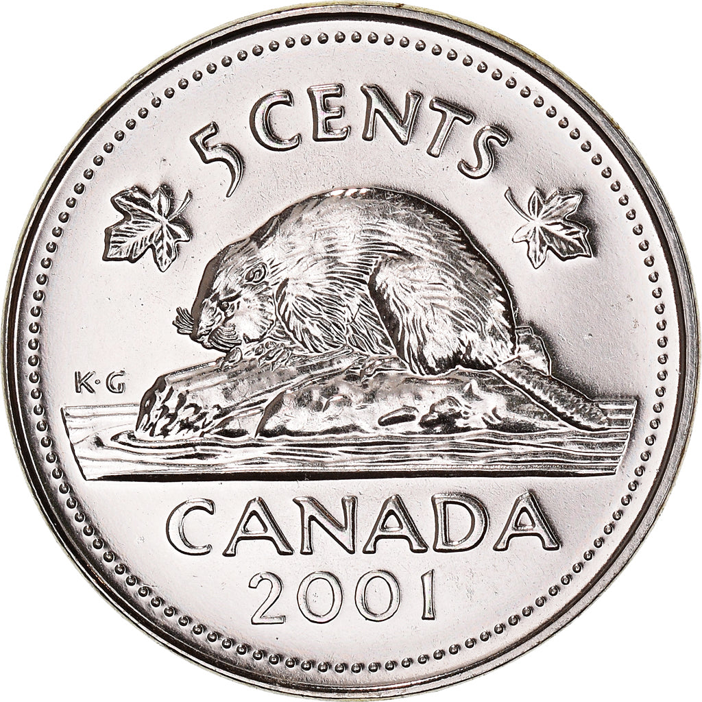 Moneta, Canada, Elizabeth II, 5 Cents, 2001, Royal Canadian Mint, Ottawa, SPL