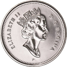 Moeda, Canadá, Elizabeth II, 50 Cents, 2001, MS(60-62), Aço Niquelado, KM:509