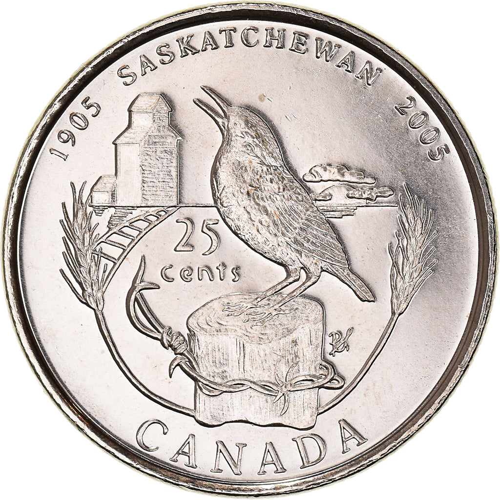 Moeda, Canadá, Elizabeth II, 25 Cents, 2005, Royal Canadian Mint, AU(55-58)