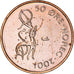 Moneta, Norvegia, Harald V, 50 Öre, 2001, BB, Bronzo, KM:460