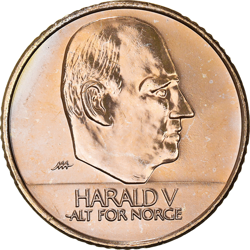 Coin, Norway, Harald V, 10 Kroner, 2001, MS(60-62), Nickel-brass, KM:457