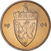 Moneta, Norvegia, Olav V, 50 Öre, 1994, SPL, Rame-nichel, KM:418