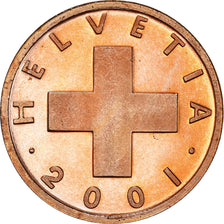 Coin, Switzerland, Rappen, 2001, Bern, Proof / BE, MS(65-70), Bronze, KM:46
