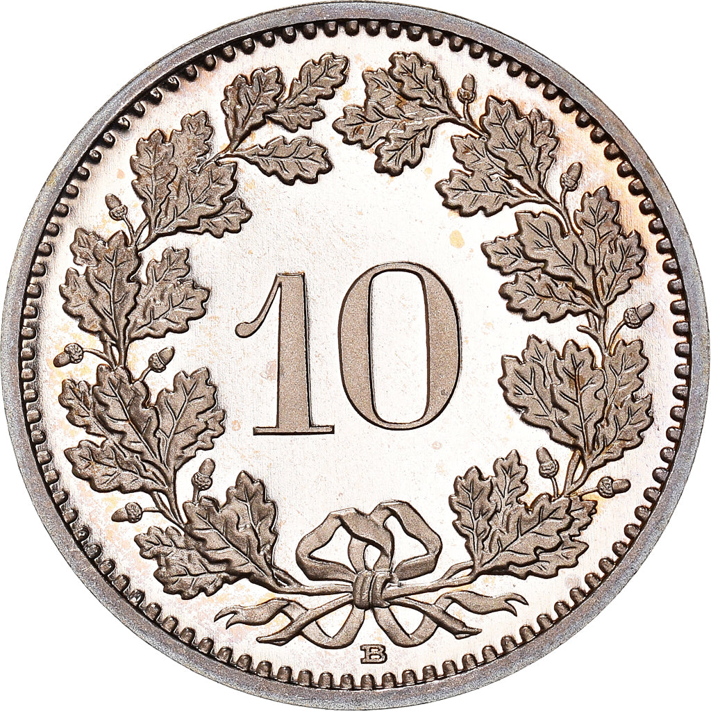 Coin, Switzerland, 10 Rappen, 2001, Bern, Proof / BE, MS(65-70), Copper-nickel