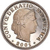 Coin, Switzerland, 20 Rappen, 2001, Bern, Proof / BE, MS(65-70), Copper-nickel