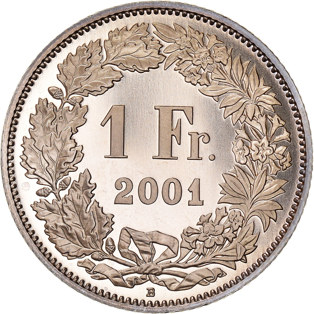 Coin, Switzerland, Franc, 2001, Bern, Proof / BE, MS(65-70), Copper-nickel