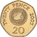 Munten, Guernsey, Elizabeth II, 20 Pence, 2003, PR+, Cupro-nikkel, KM:90