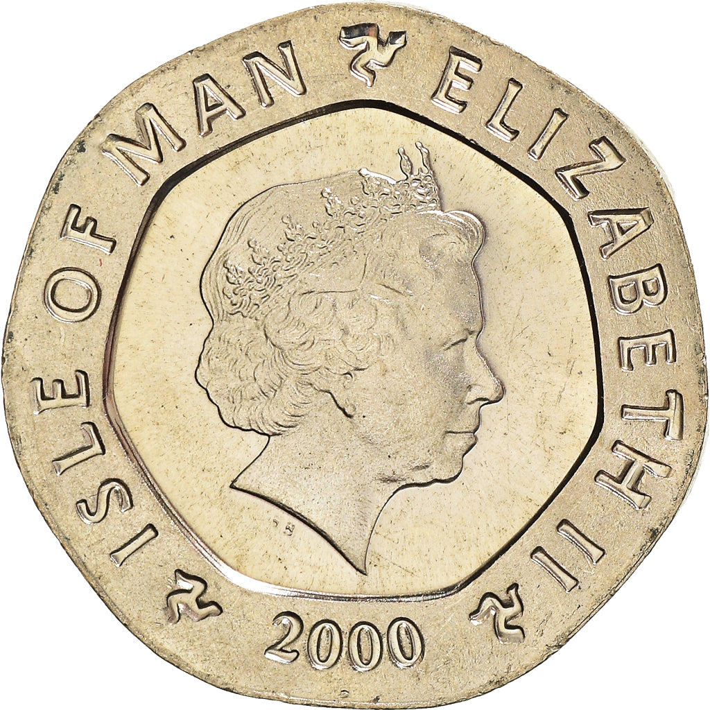 Coin, Isle of Man, Elizabeth II, 20 Pence, 2000, Pobjoy Mint, MS(63)